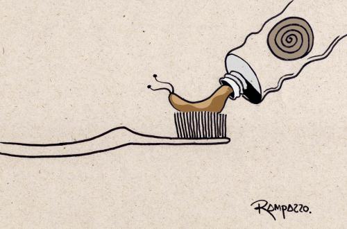 Cartoon: Snails cream (medium) by Marcelo Rampazzo tagged snails,cream,,schnecke,zahnpasta,zähne,putzen,zähneputzen,creme,zahnbürste,illustration,bizarr