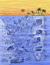 Cartoon: Crazy Scene (small) by Marcelo Rampazzo tagged sea,dive,fish,beach,treasure