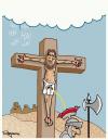 Cartoon: Crucification (small) by Marcelo Rampazzo tagged crucification