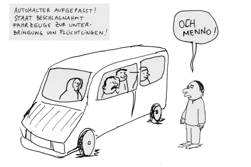 Cartoon: Flüchtlingskrise (medium) by Florian France tagged flüchtlingskrise,merkel,flüchtlinge,heime,auto