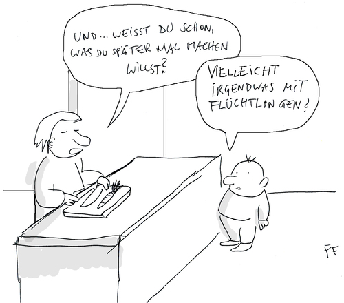 Cartoon: irgendwas mit flüchtlingen (medium) by Florian France tagged flüchtlinge,merkel,flüchtlingskrise