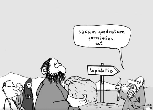 Cartoon: lapidatio (medium) by Florian France tagged latin,romans,rumänien,römer,steinigung,lapidation