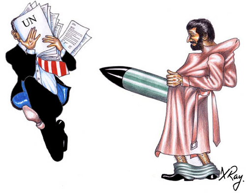 Cartoon: Iran nuclear program (medium) by Xray tagged east,middle,ahmadinejad,mahmoud,program,nuclear,iran