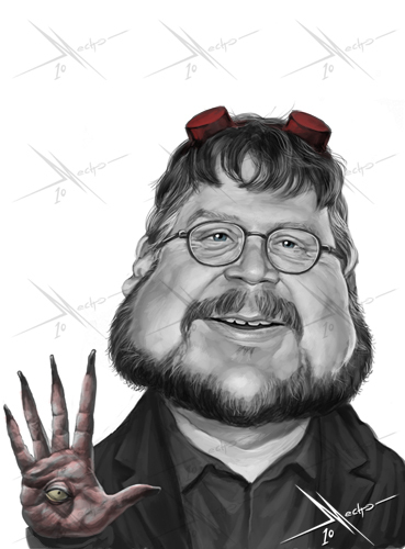 Cartoon: Guillermo del Toro (medium) by Mecho tagged guillermo,del,toro,cine,movie