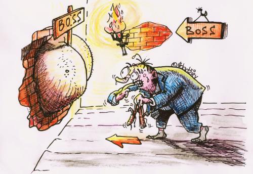 Cartoon: big boss! (medium) by ivo tagged wau