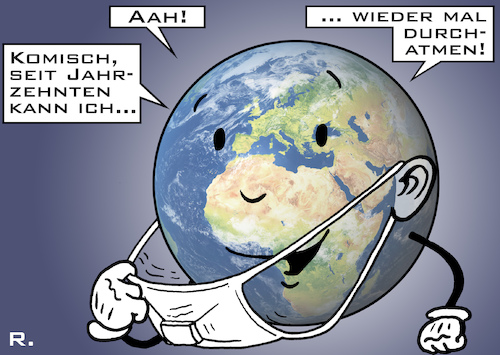 Cartoon: Atempause für die Natur? (medium) by RachelGold tagged covid,19,corona,coronavirus,pandemie,wirtschaft,shutdown,rezession,pleite,krise,natur,umwelt,luftqualität