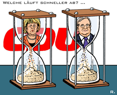Cartoon: CDU-Sanduhren (medium) by RachelGold tagged deutschland,cdu,merkel,laschet,vorsitz,kanzlerin,niederlage,opposition,deutschland,cdu,merkel,laschet,vorsitz,kanzlerin,niederlage,opposition
