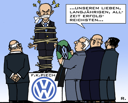 Cartoon: Lebendig zum Denkmal gemacht? (medium) by RachelGold tagged vw,volkswagen,piech,winterkorn,führungsstreit