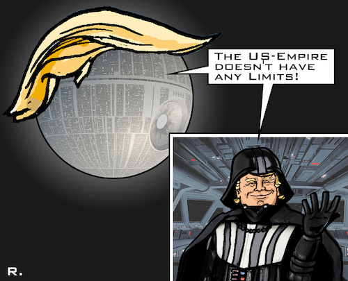 Cartoon: US-Space-Force (medium) by RachelGold tagged usa,space,force,trump,starwars,death,star,darth,vader,dark,side,of,the,power