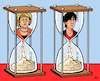 Cartoon: Die Zeit verrinnt (small) by RachelGold tagged deutschland,regierung,cdu,csu,krise,migration,eu,fussball,wm,dfb,löw,sanduhr,zeit