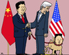 Cartoon: Pekingese - Kerry in Beijing (small) by RachelGold tagged usa,china,north,korea,beijing,kerry,xi,jinping,kim,jong,un