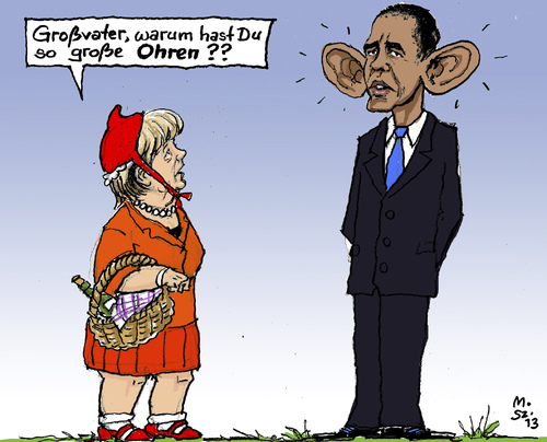 Cartoon: Deutsches Rotkäppchen (medium) by MarkusSzy tagged usa,deutschland,nsa,merkel,obama