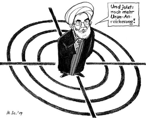 Cartoon: I- U- ranisches Roulette (medium) by MarkusSzy tagged iran,usa,golf,krieg,uran,atom,abkommen