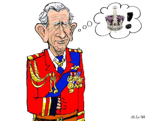 Cartoon: King Charles III. (medium) by MarkusSzy tagged uk,king,charles,krönung