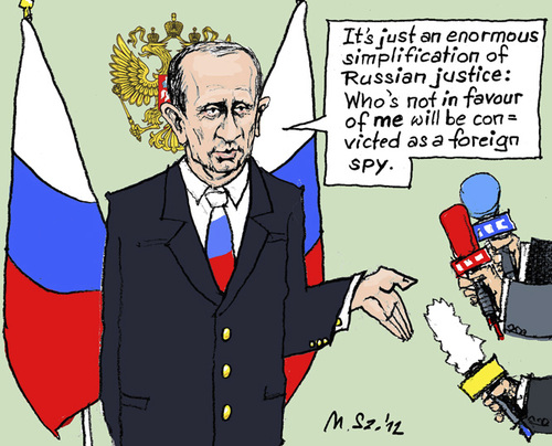 Cartoon: Lex Putin (medium) by MarkusSzy tagged russia,putin,justce,spylaw