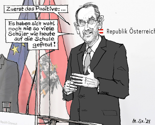 Cartoon: Schul-Öffnung (medium) by MarkusSzy tagged österreich,bildungsminister,fassmann,schulen,öffnung,schüler,lockdown,quarantäne,isolation,pandemie,corona,virus,covid19