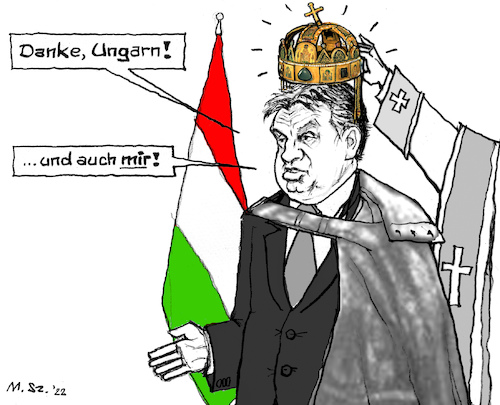 Cartoon: Ungarn - Zweidrittel-Absolute (medium) by MarkusSzy tagged ungarn,wahl,2022,orban,absolute