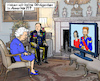 Cartoon: Harry und Meghan TV-Show (small) by MarkusSzy tagged uk,gb,england,royals,queen,elizabeth,harry,meghan,us,tv,ophra,show,interview,skandal