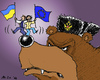 Cartoon: On His Nose (small) by MarkusSzy tagged ukraine,russia,europe,bear