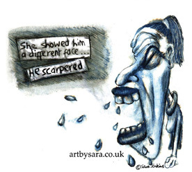 Cartoon: Cor Blimey! (medium) by artbysara tagged cartoons,caricatures,illlustrations,pen,ink,prints,graphic,design,humour
