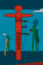 Cartoon: Homage Dalis brennende Giraffe (small) by Thomas Bühler tagged ampelmännchen,dali,berühmtes,gemälde,kunst,künstler