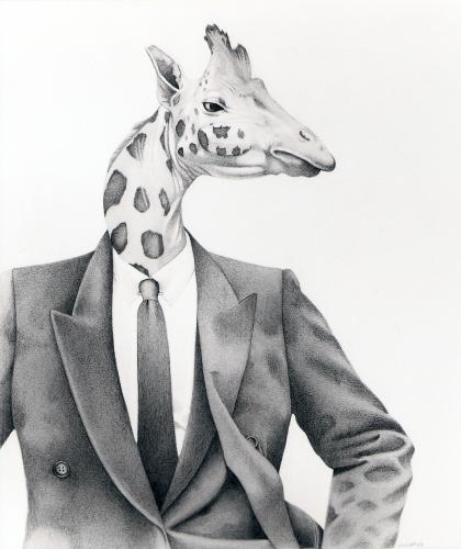Cartoon: Giraffe Man (medium) by jim worthy tagged giraffe,animal,illustration
