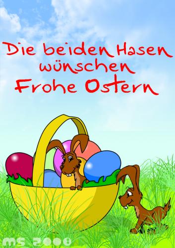 Cartoon: Ostern (medium) by ms-illustration tagged ostern,eastern,karte,hasen