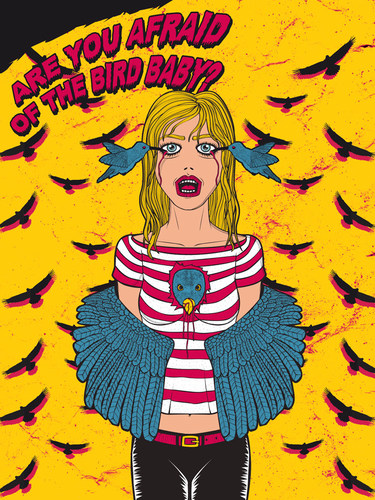 Cartoon: are you afraid of the bird baby? (medium) by elmoro tagged illustration,illustrator,digital,vector,art