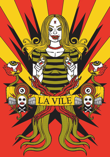 Cartoon: la vile (medium) by elmoro tagged illustration,vector,illustrator,drawing,girl