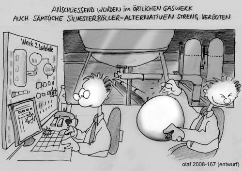 Cartoon: Silvester im Gaswerk (medium) by ralfschnellegmxde tagged silvester,gaswerk,energie,new,year,neujahr