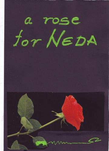 Cartoon: a rose for Neda (medium) by zed tagged neda,soltani,tehran,iran,elections,ahmadinejad