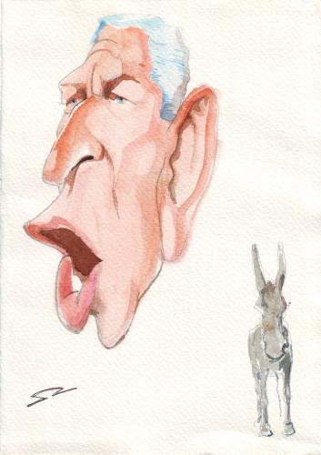 Cartoon: George W. Bush (medium) by zed tagged george,bush,politics,president,portrait