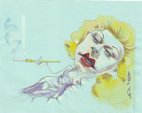 Cartoon: Jean Harlow (medium) by zed tagged jean,harlow,usa,actress,film,hollywood,movie,simbol,portrait,caricature