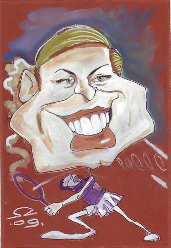Cartoon: Kim Clijsters (medium) by zed tagged kim,clijsters,belgium,tenis,sport,baby,famous,people,portrait,caricature
