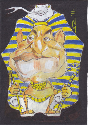 Cartoon: mubaraon (medium) by zed tagged hosni,mubarak,arab,republic,of,egypt,politician,president,portrait,caricature