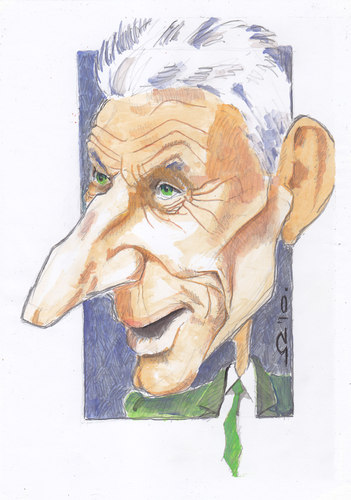 Cartoon: Samuel Beckett (medium) by zed tagged samuel,beckett,dublin,ireland,paris,france,writer,portrait,caricature