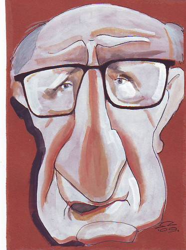 Cartoon: Woody Allen (medium) by zed tagged woody,allen,usa,actor,director,hollywood,famous,people,portrait,caricature