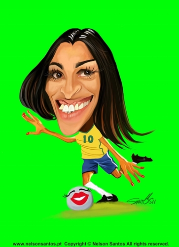 Cartoon: Marta Brasil (medium) by Caricaturas tagged marta,brasil,caricatura,caricature,brazil,worlcup,woman,soccer,football