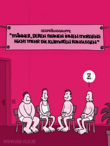 Cartoon: Gesprächsgruppe (medium) by Flix tagged männer,gesprächsgruppe,kleidung