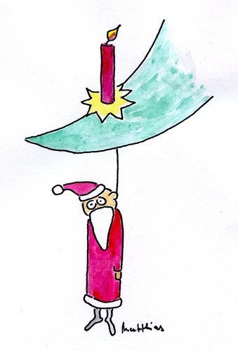 Cartoon: Baumschmuck (medium) by Matthias Schlechta tagged weihnachtsbaum,weihnachtsmann,weihnachten