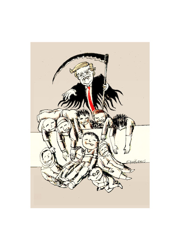 Cartoon: do not kill the children (medium) by firuzkutal tagged saynotowar,war,children,killing,survival,casulties,hard,times,iran,israeli,crimes,saynotowar,war,children,killing,survival,casulties,hard,times,iran,israeli,crimes