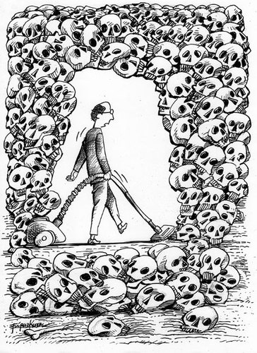 Cartoon: To Many People Die unwillingly (medium) by firuzkutal tagged politic,police,military,power,massacre,killing,die,death,war,firuzkutal