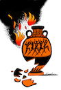 Cartoon: Difficult - sad news (small) by firuzkutal tagged fire,forest,forestfire,tragedy,greece,athen,hellas,sorrow,rip,tzipras