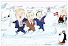 Cartoon: Politicians love each others (small) by firuzkutal tagged trump,putin,xi,jinping,erna,dance,ice