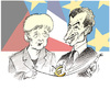 Cartoon: Will.Euro.be.stable? (small) by firuzkutal tagged merkel,sarkozy,euro,germany,france,eu,ab,economy,europa,firuz,kutal