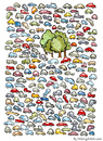 Cartoon: A few trees left.... (small) by Frits Ahlefeldt tagged cars,trees,park,nature,pollution,eco,ecology