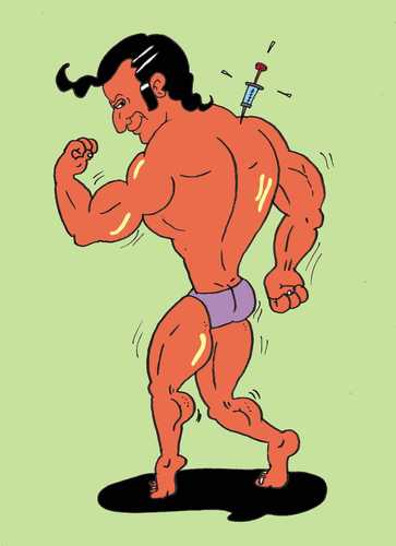 Cartoon: bodybuilder (medium) by kader altunova tagged bodybuilder,anabolika