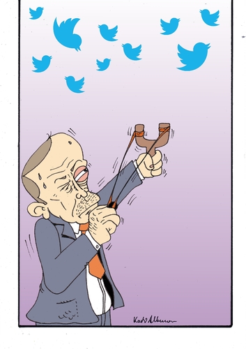 Cartoon: jagd auf twitter (medium) by kader altunova tagged jagt,twitter,erdogan,türkei,internet