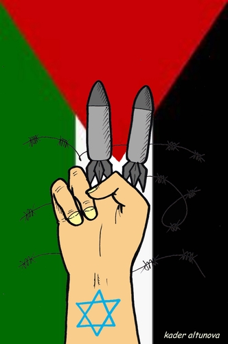 Cartoon: Konflikt im Nahen Osten (medium) by kader altunova tagged gaza,israel,palestina,konflikt,nahen,osten,rakete,davidstern