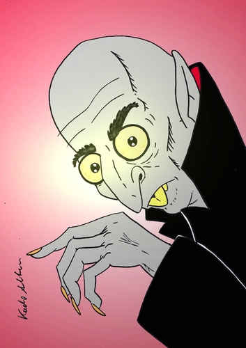 Cartoon: nosferatu (medium) by kader altunova tagged nosferatu,vampir,blut,untoter